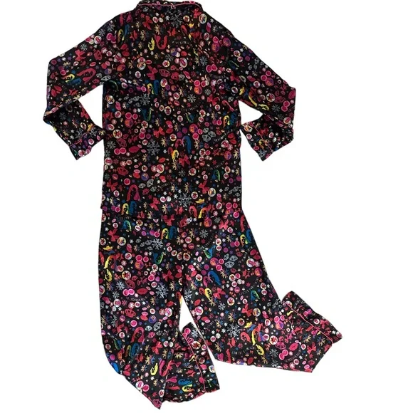 Victoria's Secret Special Edition Supermodel Crowns Bows Print Pajama Set Size S - Picture 3 of 10